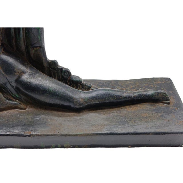 Patinated Terracotta Sculpture of Leda and the Swan by P. Roche, 1970s For Sale - Image 6 of 11