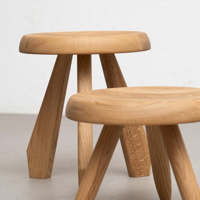 Charlotte Perriand Wood Meribel Stool by Charlotte Perriand for Cassina, Set of 2 For Sale - Image 4 of 10