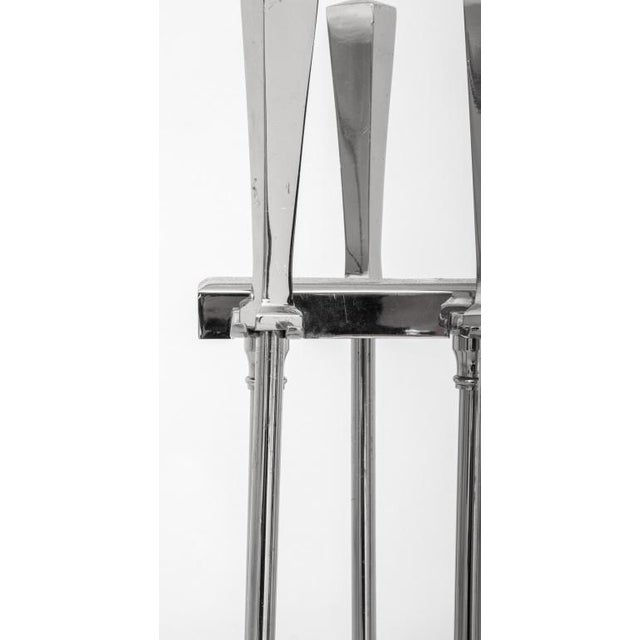 Mid-Century Modern Chrome Fireplace Tools Set For Sale - Image 9 of 10
