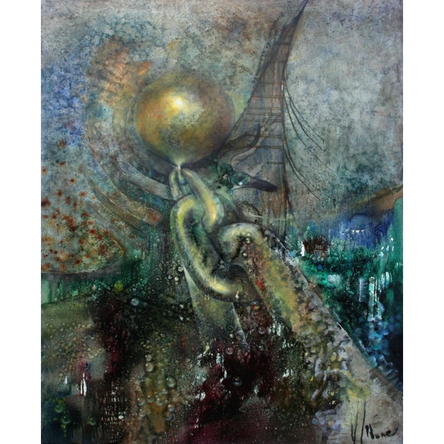 "Future" Contemporary Symbolist Abstract Nautical Painting by Nune Asatryan For Sale