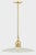 Contemporary Mitzi Leanna 18.25 in. 1 Light Pendant in Aged Brass and Soft Cream Finish For Sale - Image 3 of 7