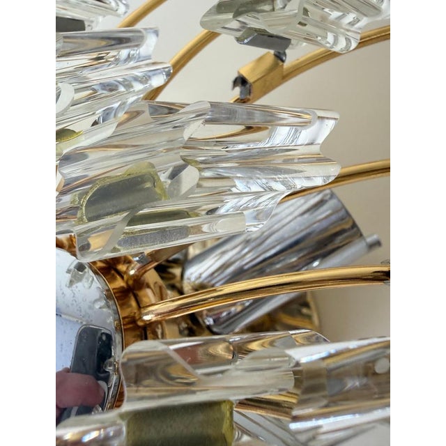 Hollywood Regency Starburst Plafonnier in Gilt Metal and Crystal, 1980s-1990s For Sale - Image 12 of 18