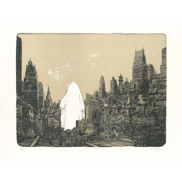 Nicolas de Crécy, Un Fantôme Sur La Ville, 2017, Lithograph For Sale - Image 3 of 3