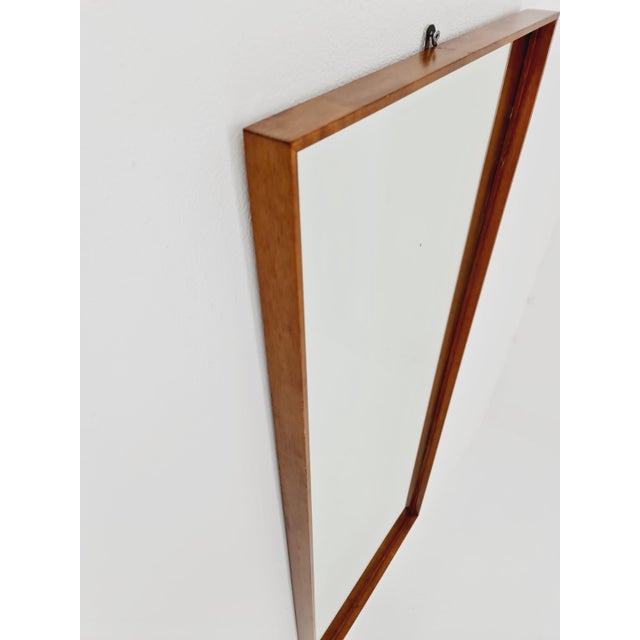 Mid-Century Modern German Teak Wall-Mounted Mirror, 1960s For Sale - Image 3 of 11