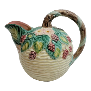 Vintage the Haldon Group Basketweave Blackberry Porcelain Pitcher