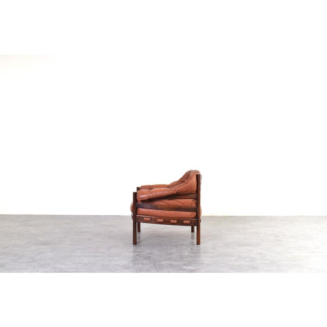 Brown Mid-Century Oak & Leather Armchairs by Arne Norell for Coja, 1960s, Set of 2 For Sale - Image 8 of 17