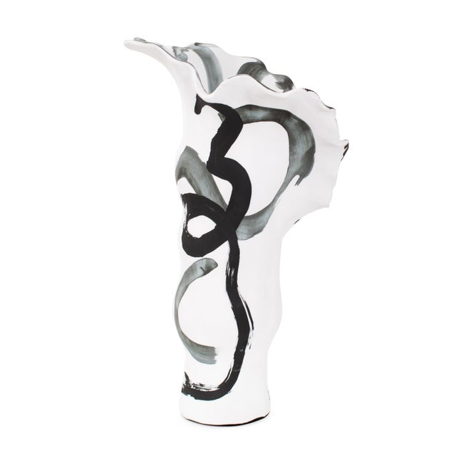 Black Hadrill Vase- Tall For Sale - Image 8 of 11