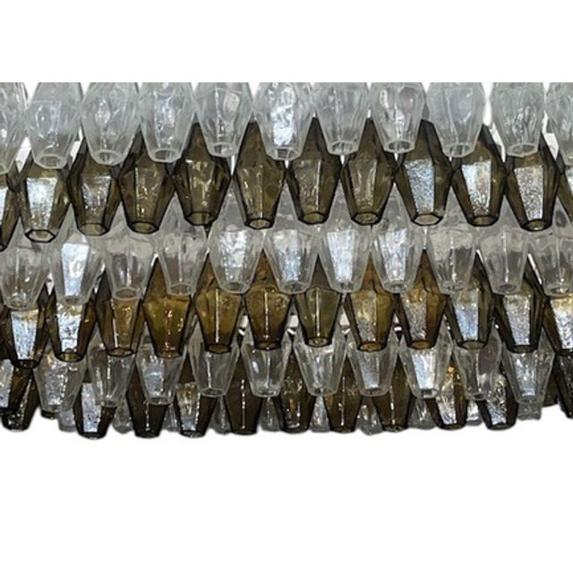 1980s 1980s Grey & Crystal Murano Glass Poliedri Chandelier For Sale - Image 5 of 6