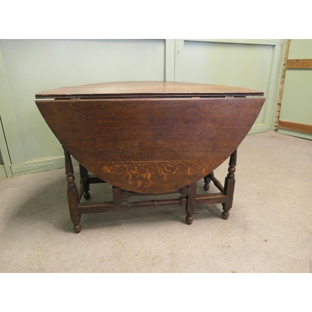 Georgian Oak Gate Leg Table with Drawer For Sale - Image 5 of 8