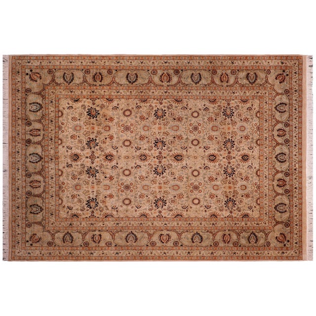 Tan Pak-Persian Tan/Gold Wool Rug - 9'0'' X 11'10'' For Sale - Image 8 of 9