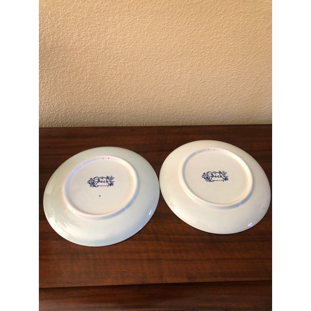 Ceramic 1960s Vintage Boch Belgium Freres La Louviere Delft Sea Captain & Old Women Wall Plates - Set of 2 For Sale - Image 7 of 9