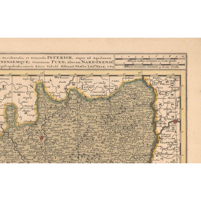 Antique Map of Languedoc and Southern France from Gerard and Leonard Valck, 1700 For Sale - Image 4 of 11