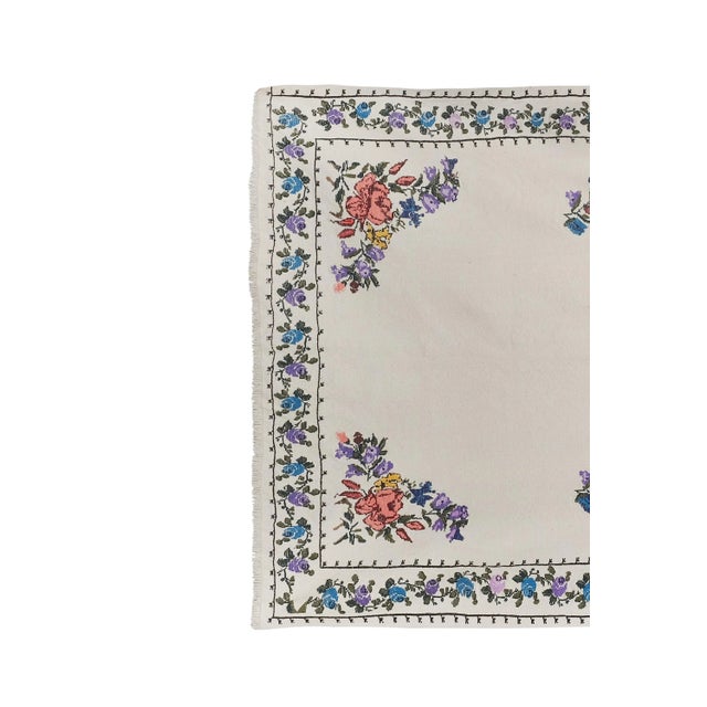 Vintage Aubusson Style Floral Turkish Kilim Rug For Sale In Philadelphia - Image 6 of 12