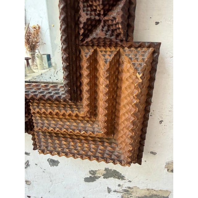 Folk Art Tramp Mirror, France, 1900s For Sale - Image 15 of 18
