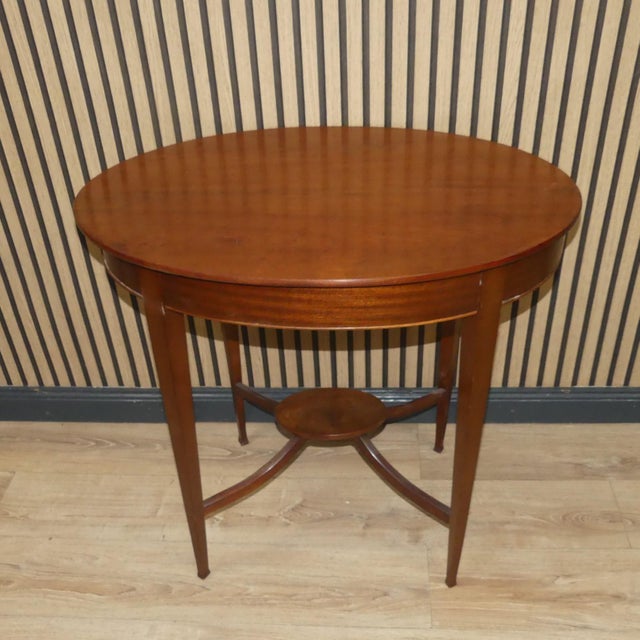 English Edwardian Style Oval Side Table For Sale - Image 12 of 12
