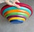 1980s Postmodern Pietro Manzoni for Vietri Rainbow Wooden Centerpiece Bowl 1980s Memphis Era For Sale - Image 5 of 12