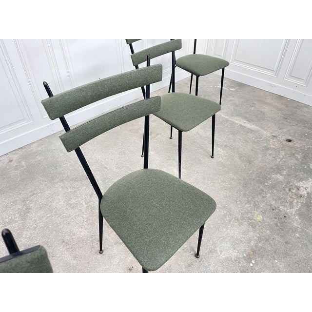 Italian Tweed Chairs, 1960s, Set of 4 For Sale - Image 6 of 8