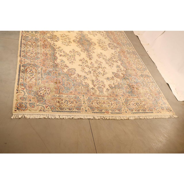 Kirmin Pattern Large Hand Tied 11' x 18' Fringed Area Rug For Sale - Image 4 of 18