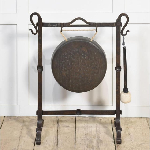 Metal Wrought Iron Framed Dinner Gong For Sale - Image 7 of 7