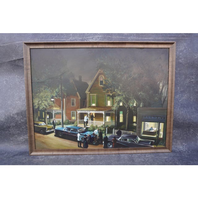 Mid 20th Century Richard Whorf - Wedding Night Send-Off - Small Town Summer Nocturne -Oil on Board For Sale - Image 4 of 8