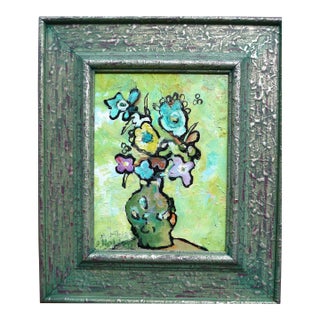 Abstract in Greens - Original Oil Painting For Sale