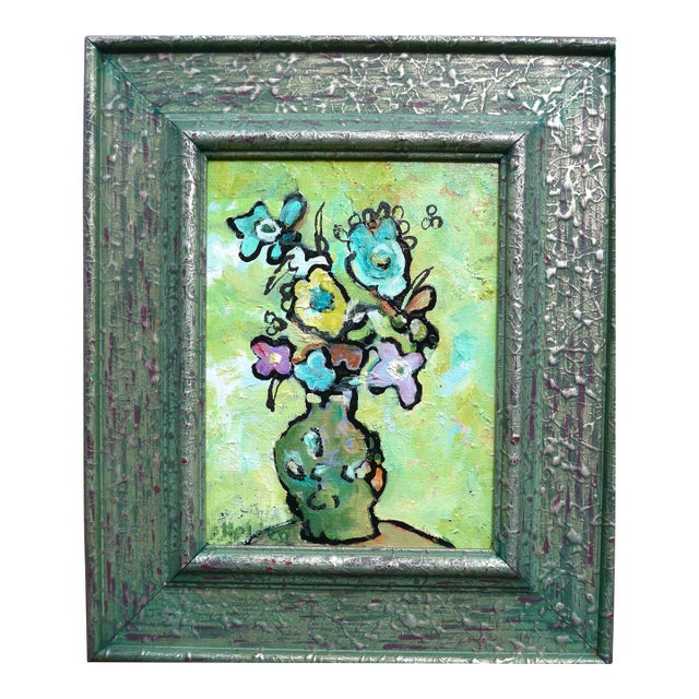 Abstract in Greens - Original Oil Painting For Sale