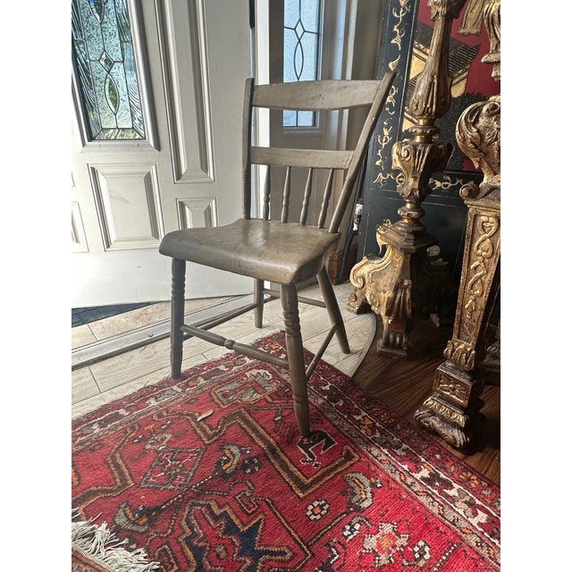 Antique Pair Pennsylvania Plank Seat Chairs, 19th Century. Matching pair of antique primitive handmade farmhouse plank...