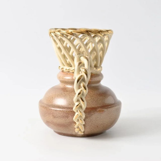 Antique Belgian Openwork Vase from Faiencerie Thulin For Sale - Image 9 of 12