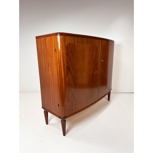 Mid-Century Modern 1930's Swedish Cabinet With Decorative Inlay For Sale - Image 3 of 9