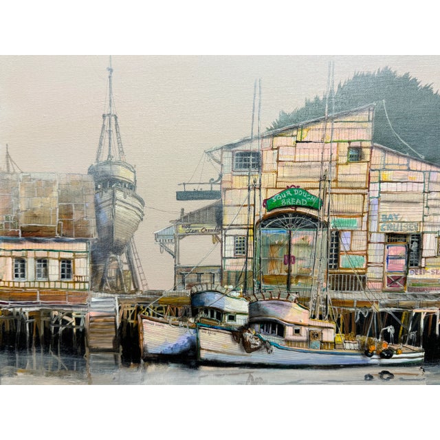 Patricia Sedaka California Wharf Painting, 1984 Acrylic on canvas 30 x 40 unframed, 30.5 x 40.5 framed
