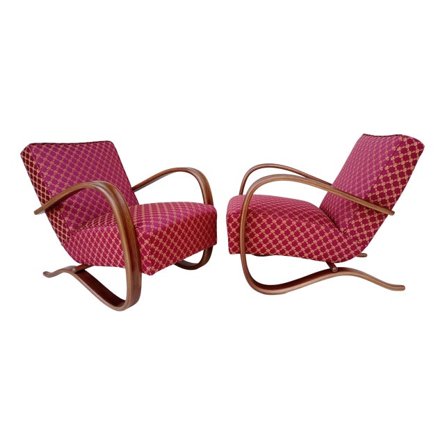 H-269 Lounge Chairs attributed to Jindrich Halabala for Up Zavody, 1930s, Set of 2 For Sale