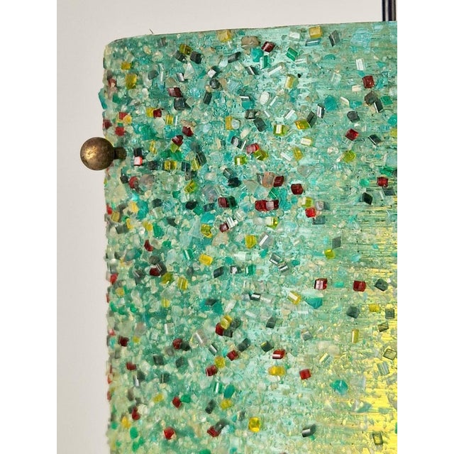 Polyester Green Sugar Tube Pendant Lamp, 1960s For Sale - Image 9 of 11