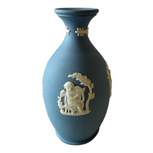 Vintage Wedgwood Jasperware Blue Bud Vase