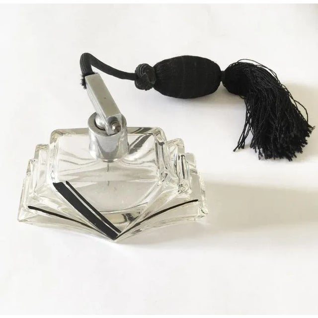 Glass Perfume Sprayer with Black Silk Air Pump, 1930 For Sale - Image 15 of 16