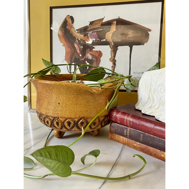 Vintage Studio Pottery Footed Planter For Sale - Image 10 of 10