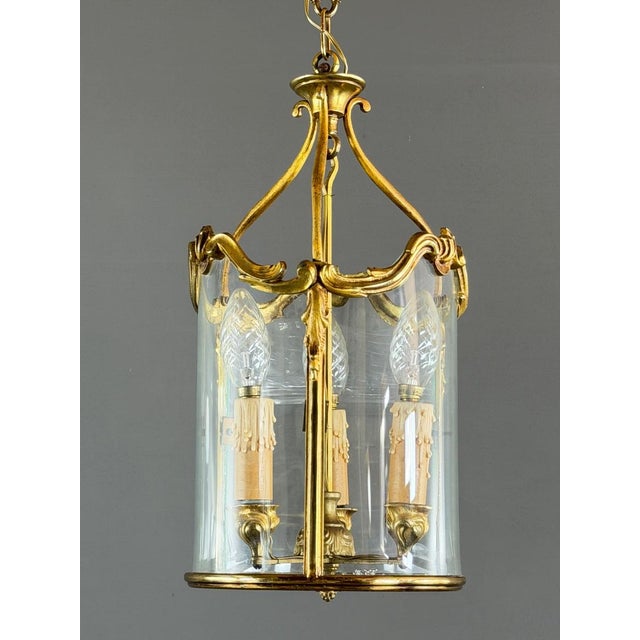 Louis XV Style Cylindrical Lantern in Gilt Bronze, 20th Century For Sale - Image 5 of 8