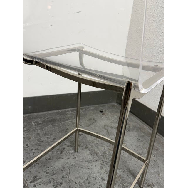 Plastic Mermelada Estudio for Cb2 Chiaro Clear Acrylic Counter Stools, Pair For Sale - Image 7 of 12