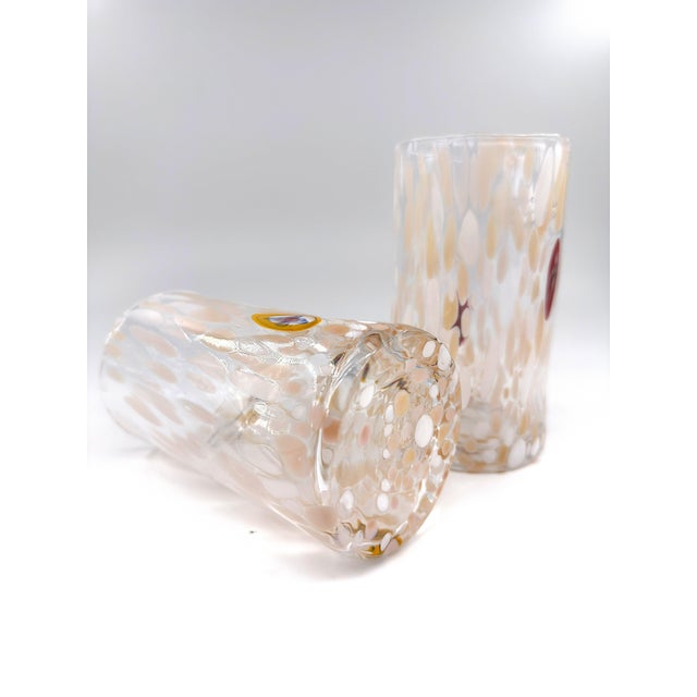 Glass Hand Blown Alessandro Coppola Murano Art Glass Tumblers Handcrafted in Italy - Set of 4 For Sale - Image 7 of 8