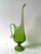 Stunning rare L.E. Smith Company Viking swing pitcher. Gorgeous transparent green glass. Beautiful curves and detail. L.E....