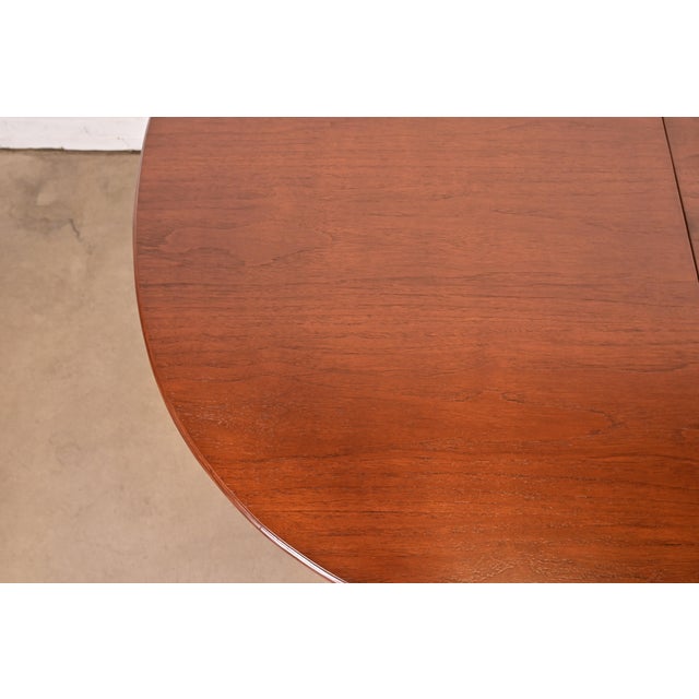 Henredon Style French Regency Louis XVI Teak Extension Dining Table, Newly Refinished For Sale - Image 10 of 15