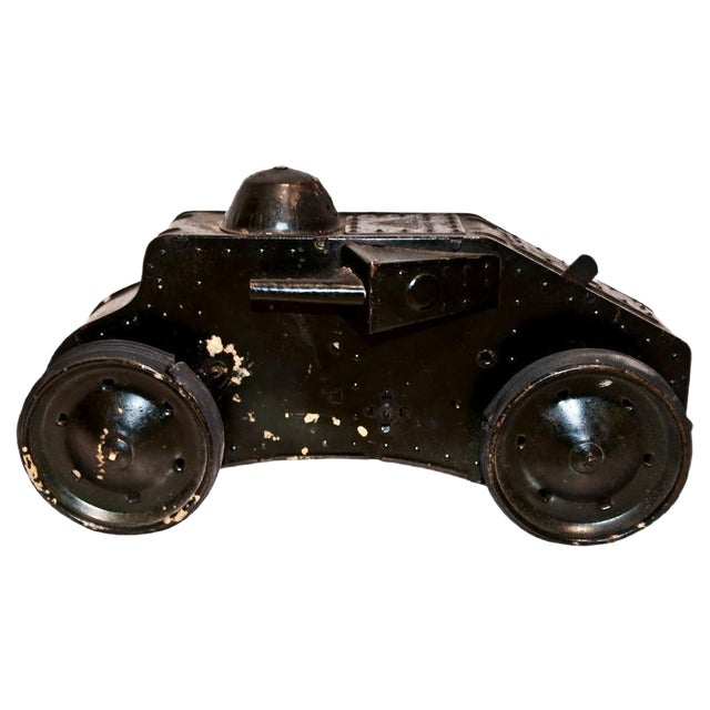 Vintage Military Wind Up Triang Tiger Tank Toy Car from Lines Bros Ltd., 1930s For Sale