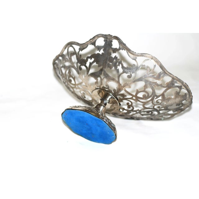 Metal Vintage French Silver-Plated Basket, 1960s For Sale - Image 7 of 8