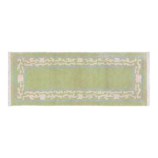 Vintage Chinese Art Deco Hand Knotted Wool Rug, 2'1x5'8 For Sale