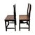 Fantastic pair of wooden Chinese dining chairs. Hand constructed in a Ming style design with a very angular build. Foot...