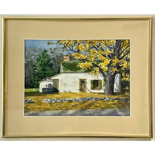 A crisp fall day with bright golden leaves falling over a sweet, weathered home near historic Sergeantsville, NJ. The town...