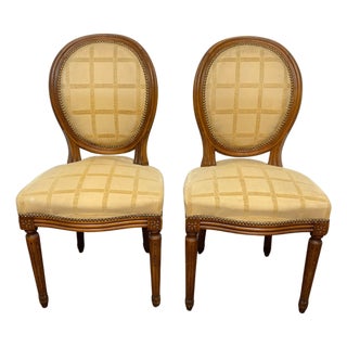 Set of Louis XVI Style Medallion Chairs, 1890s For Sale