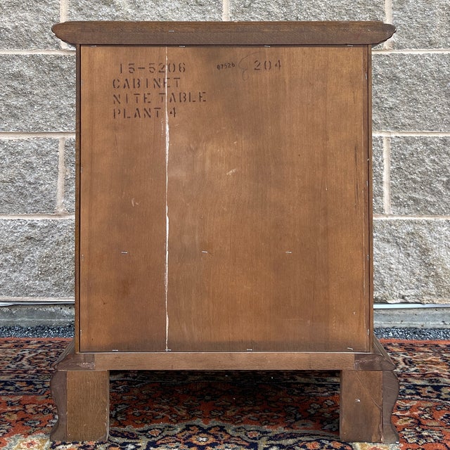 1970s Ethan Allen Classic Manor Traditional Solid Maple Nightstand (15-5206) For Sale - Image 9 of 11