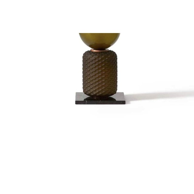 Stone Mid-Century Table Lamp in Marble Base and Blown Glass by Cassina Ficupala For Sale - Image 7 of 10