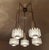 Vintage space age pendant light with 5 lights, chrome finial and shades made of plexiglas Total Height : 86 cm / 33.85"...