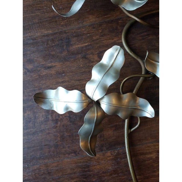 Mid-Century Brutalist Mixed Metal Orchid Wall Sculpture, Attributed to Curtis Jeré - 54" For Sale - Image 12 of 14